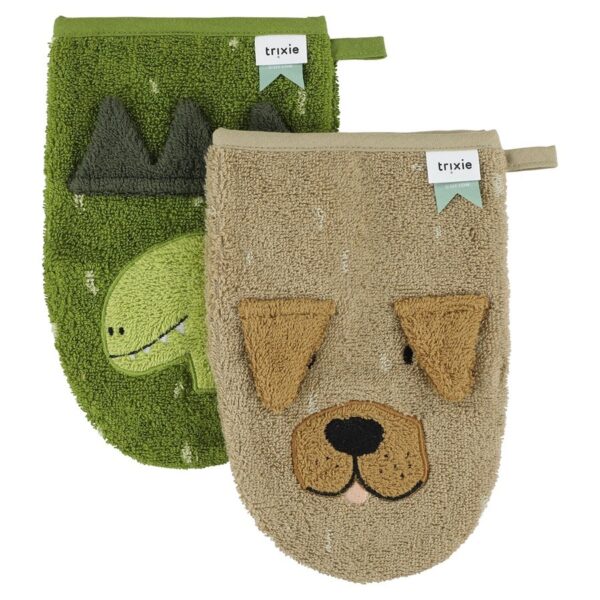 Image Waschhandschuh 2-pack | Mr. Dino - Mr. Dog