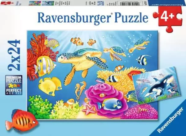 Image Kinderpuzzle ab 4 Jahren - Kunterbunte Unterwasserwelt - 24 Teile