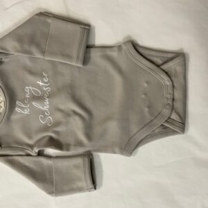 Image langarm Bodysuit mit Schrift Beige