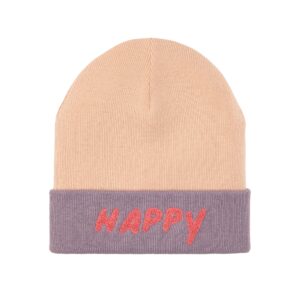 Image Beanie Mütze Kinder - Merino Wolle, Little Gang, Happy Rosa 1-3 Jahren