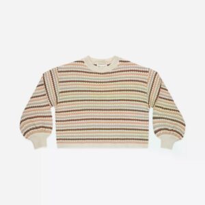 Image Boxy Crop Sweater Honeycomb Stripe 4-5 Jahre