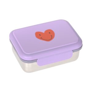 Image Brotdose Kinder - Edelstahl Lunchbox, Little Gang Herz Lila