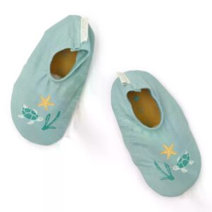 Image Strandschuhe - Grün - Muscheln und Streifen Größe 27/28
